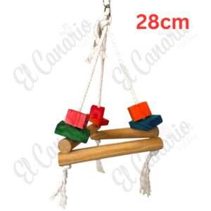 Columpio Triangular de Lazo y Madera para Aves 28 cm