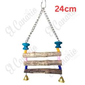 Columpio Triple de Madera para Aves 24 cm