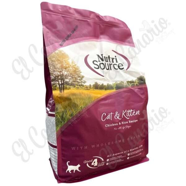 Concentrado NutriSource Gato y Gatito Pollo y Arroz 4 lb