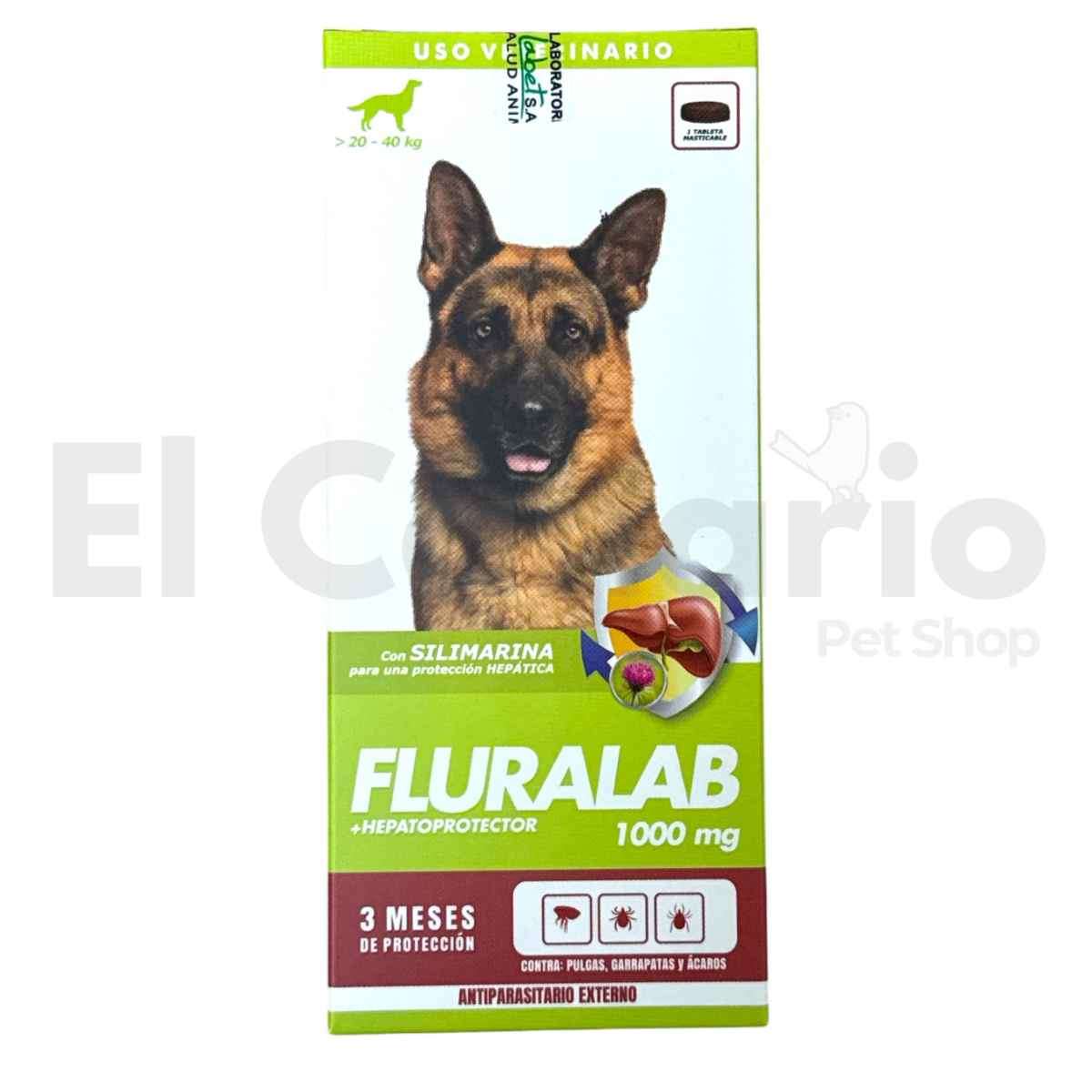 Fluralab 1000mg Antipulgas y Garrapatas para Perros de 20 a 40kg