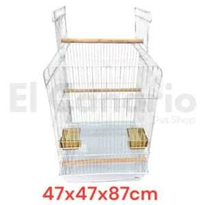 Jaula para Aves Flat Play Top con Área de Juego Superior 47 x 47 x 87 cm