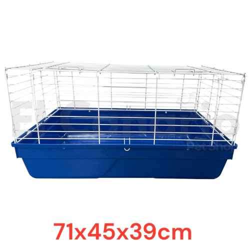 Jaula para Conejos con Base Plástica Azul 71 x 45 x 39 cm