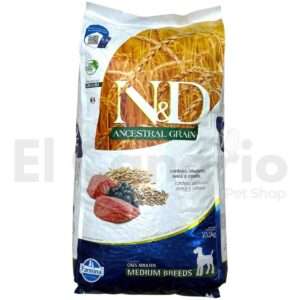Concentrado N&D Adulto Raza Mediana Cordero con Arándano 10.1kg
