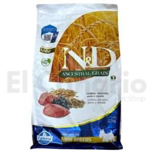Concentrado N&D Adulto Raza Mini Cordero con Arándano 2.5kg