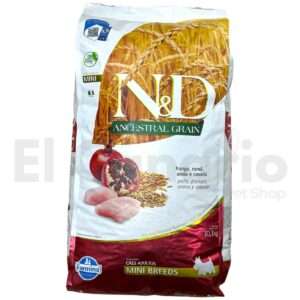 Concentrado N&D Adulto Raza Mini Pollo con Granada 10.1kg