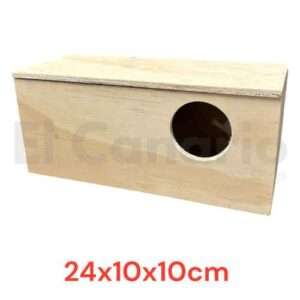 Nido de Madera para Pericos Australianos y Agapornis 24 x 10 x 10 cm